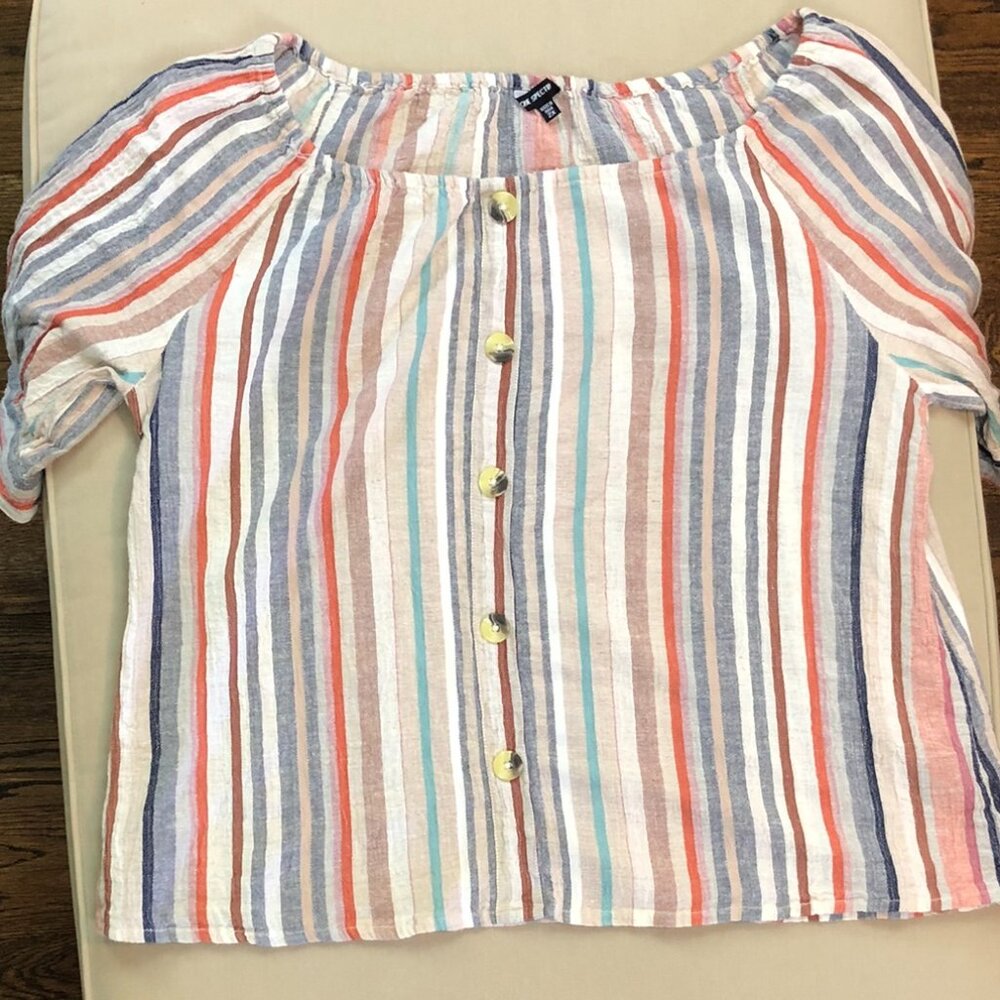 Unique Spectrum Striped Shirt, Women's Size 2X
